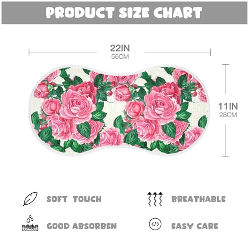 xigua Roses Baby Burp Cloths for Newborn Boys and Girls 4 Pack, Soft & Absorbent Cotton Baby Burp Cloth, Baby Washcloths, Newborn Towel, Burp Rags4