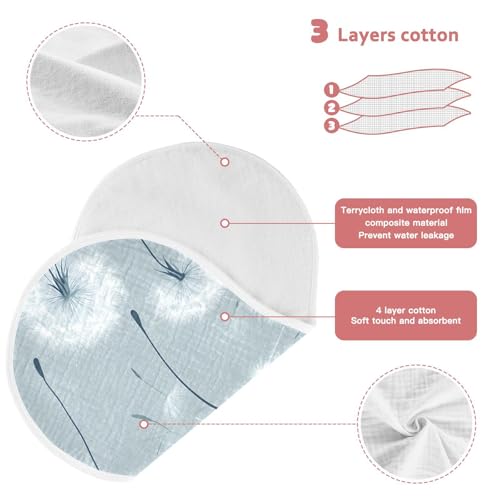 Baby Burp Cloths, Soft Absorbent Burping Cloths for Babies, Cotton Milk Spit Up Rags, Large Size for Newborns, Baby Boys and Girls (Dandelion) 5
