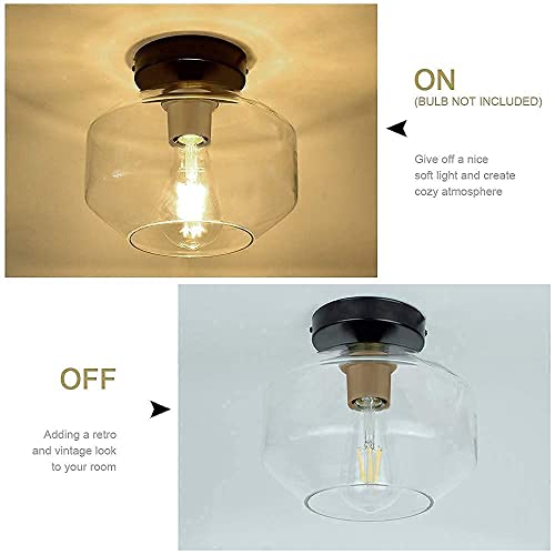 image for DINGLILIGHTING DLLT Industrial Semi Flush Mount Ceiling Light, Clear G