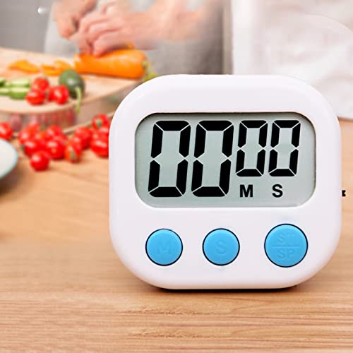 Wolpin-Digital-Kitchen-Timer-Stopwatch-Countdown-Large-Digits-Loud-Alarm-Magnetic-Stand-Round-for-Cooking-Baking-Kids-Study-Teacher-Shower-Bathroom-Oven-Round-Back-Stand-Hanging-Hole-White