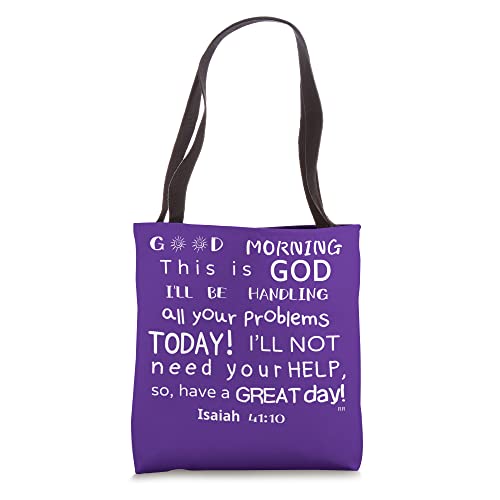 GOOD MORNIG THIS IS GOD. Inspirational Fun Bible Verse Tote Bag