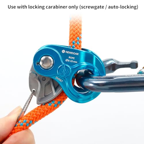 Image of NewDoar Rope Ascender Lightweight Rope Clamp Ascender Riser Adjuster Fits 8-13mm Rope Self-Locking Grip for Rock Climbing,Hunting,Protection Rescue,Rappelling,Arborist,Gear Equipment