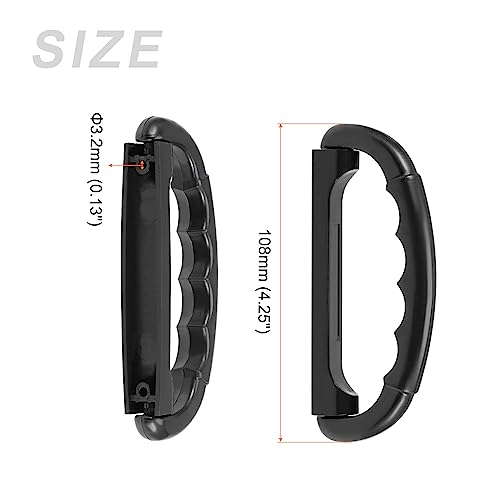 Image of METALLIXITY Luggage Handle (108mm /4.25 inch) 2Pcs, Plastic Pull Handle Grip Replacement - for Home Box Case Suitcase, Black