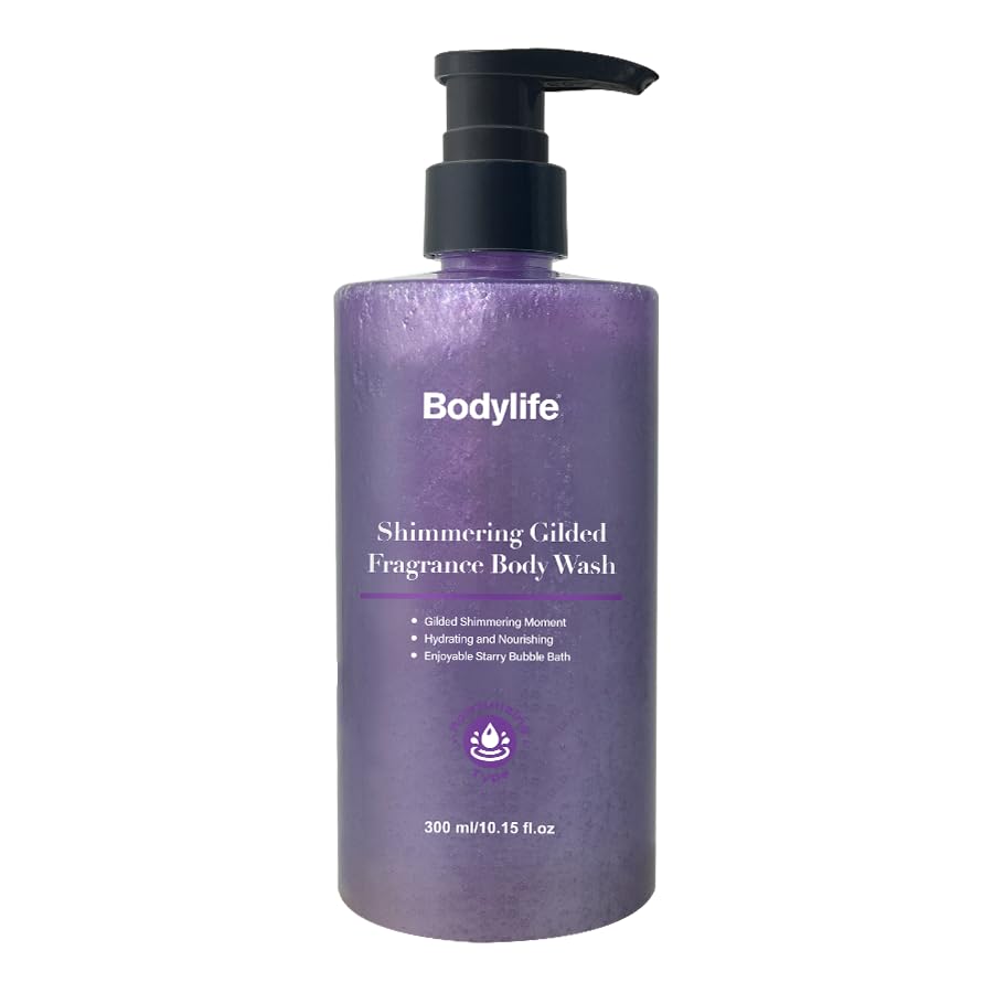 Shimmering Gilded Fragrance Body Wash Moisturizing and Hydrating Shower Gel Long-Lasting Perfume Scent Silky Smooth Skin Cleanser 10