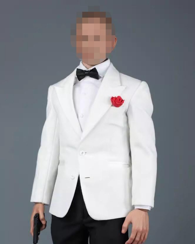 1/6 Ratio of Men's Clothing，1/6 Scale Male Figure Sport Suit，1/6 Scale Male Clothes，White Suit3