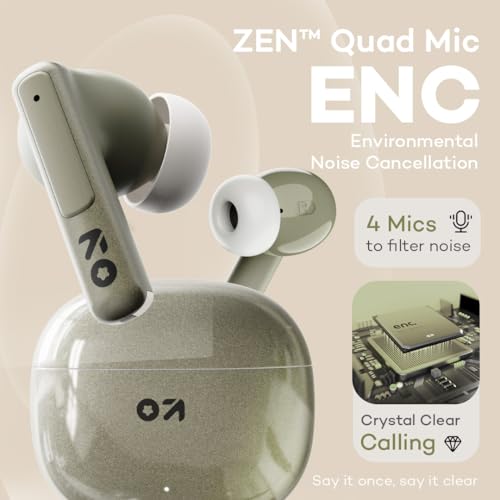 Image of GOBOULT W60 with 60H Playtime, Zen Quad Mic ENC, 50ms Xtreme Low Latency, Made in India, Type-C Fast Charging, 13mm Driver, IPX5 Combat Gaming Mode,TWS Ear Buds Wireless (Green)