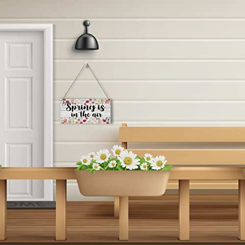 Rustic Spring Sign Wood Wall Art Wall Hanging Decor Funny Spring Holiday Decorations Flower Decor Wooden Decorative Plaque Sign for Flower Lovers Home Farmhouse Garden Spring Is in The Air - Thumbnail 5