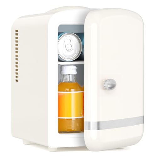 Image of Antarctic Star 4L/6 Cans Compact Refrigerator,Portable Mini Fridge Skin Care,Cooler and Warmer for Bedroom,Car,Office & Dorm, Small Cooler for Cosmetics/Beverage/Food,WHITE
