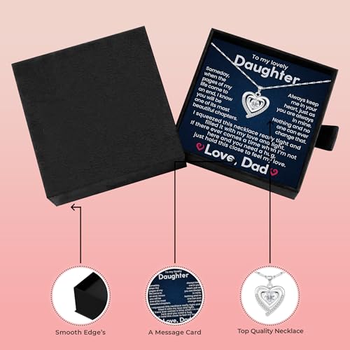 To My Daughter Necklace Gift From Father Jewelry Necklace Present From Dad In Birthday, Mother's Day Or Valentine's Day3