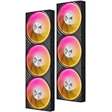 Novonest PCケースファン 120mm 1650 RPM 連結型ケースファン 高性能 デイジーチェーン 5V 3PIN ARGB 冷却 4PIN PWM 一体型 冷却 fan 2個セット ブラック「U3KC6」