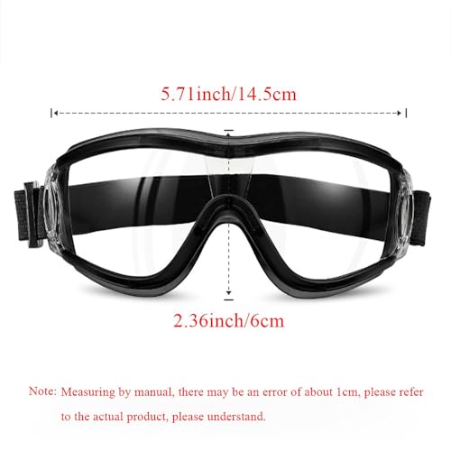 MOVNUOCA Kids Safety Goggles, Toddler Safety Glasses With UV Anti-Fog,Clear Lens Glasses Cleaning Cloth Included (1, Black)