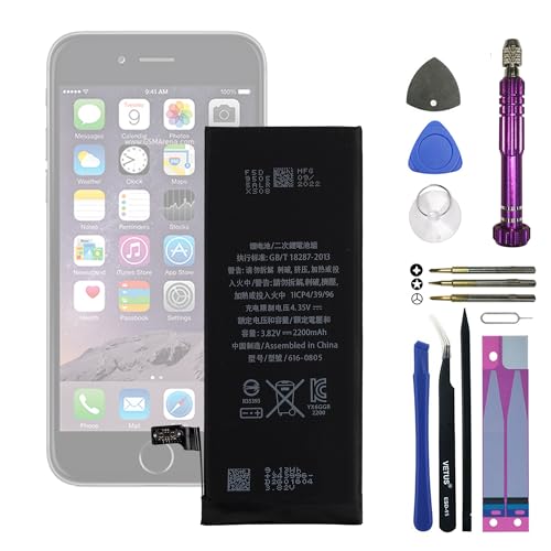 LNANMUXI 616-0805 3.82V 1810mAh Battery Compatible with iPhone 6 A1549 A1586 A1589 616-0806 616-0809 Comes with a Battery Installation Tool