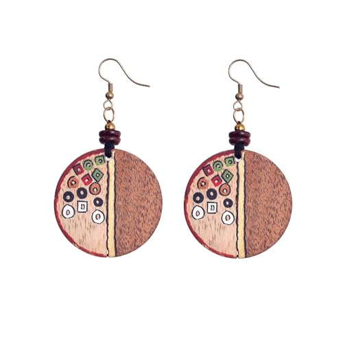 Image of Handcrafted Artistic & Tribal Earrings Collection for Women - Bohemian, Floral, Wooden & Ethnic Statement and Stud Designs