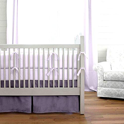 Image of Cottington Lane Crib Bed Skirt Pleated Crib Skirt Dust Ruffle, 100% Natural Cotton, Nursery Crib Toddler Bedding Skirts for Baby Boys or Girls, 14 inch Soft Crib Dust Ruffle Drop Crib Skirt-Dark Grey