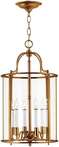 Hinkley Gentry Traditional Six Light Foyer, Heirloom Brass