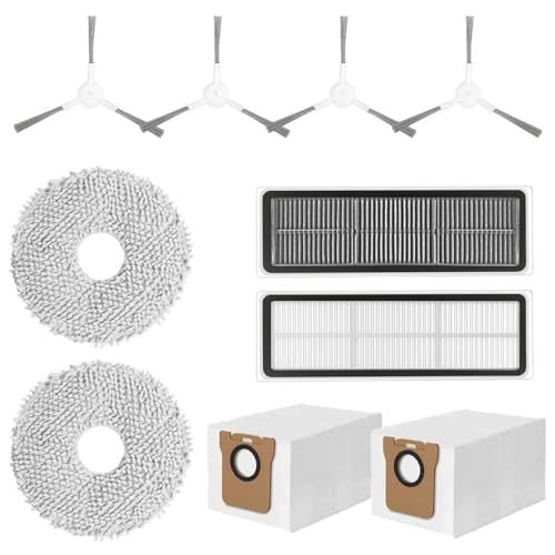 Opiniones y reviews de Cepillos y mopas - los más vendidos. 48 HASTHIP® Juego de 10 Accesorios de Repuesto Compatible con Dreame L10s Ultra/L10 Ultra, Incluye 4 cepillos Laterales, Filtro de carbón Activado, 2 mopas y 2 Bolsas de Polvo