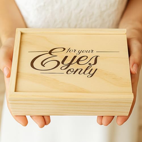 Koyal Wholesale Engraved Boudoir Photo Album Keepsake Box For Your Eyes Only Bridal Shower Gift for Bride to Be Wedding Memory Photo Storage Box for Her Sentimental Bridal Perfect Couples Sexy Gift