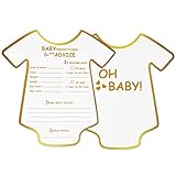 60 Oh Baby Shower Advice and Prediction Cards Gold on White for Neutral Girl Boy Gender Reveal Game...
