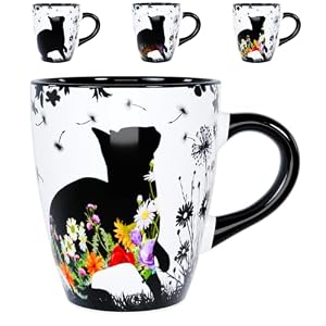 Color Changing Cat Coffee Mug 12oz – Unique Gift for Cat Lovers