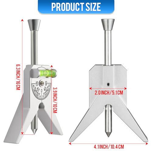 Pipe Center Finder, Magnetic Centering Head Tool to Measure Pipe Diameter 0.5" to 4", Y-Shape Design with Adjustable Dial Bubble Protractor for Pipefitters & Plumbers(sliver) - Image 3