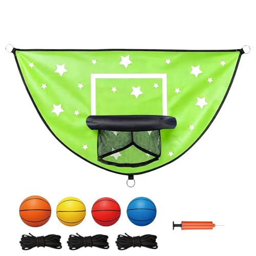 Generisch Canasta de baloncesto para cama elástica, juego de saltar y oscurecer para niños, gran juego de baloncesto para cama elástica, para parque, jardín, fiesta, interior y exterior