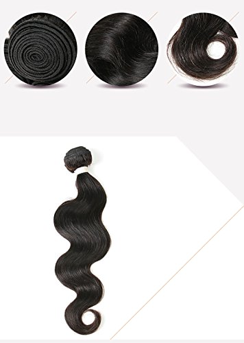 Urhairsolutions Brazilian Body Wave Virgin Hair 1 pcs Unprocessed Human Hair Extensions (12 inch bw)