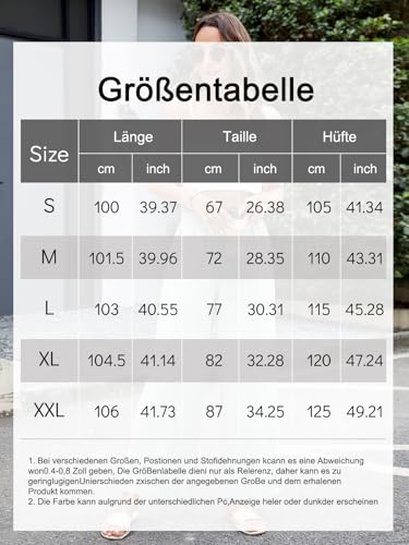 HAPYWER Leinenhose Damen Weites Bein Sommerhose Leichte Strandhose Palazzo Hose Lang Stoffhose High Waist mit Gummizug Palazzo Strandhose mit Taschen(HellGrün,XL)