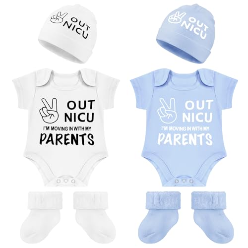 2 Set Nicu Baby Preemie Outfits Clothes Preemie Hat Socks Bodysuit out Nicu Baby Body Suit Clothing Essentials