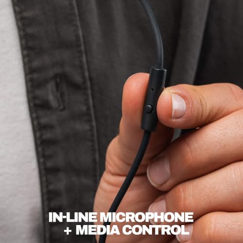 Image of Skullcandy Icon 180 Wired Headphones, Built-in 85dB Volume Limiter, Comfortable On-Ear Fit, Adjustable Headband, Convenient for Travel with 3.5mm AUX Plug, in-Line Microphone - True Black