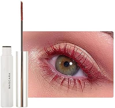 2PCS Máscara De Pestañas Impermeable, Máscara De Pestañas De Fibra De Color Extra Larga Y Voluminosa, De Volumen, Rizar, Alargar Y No Mancha (11# Dark Red)