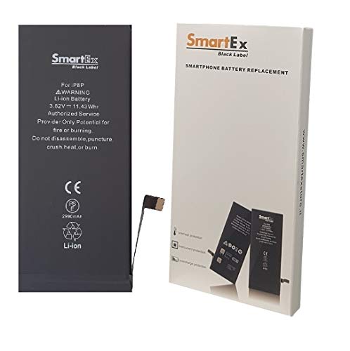 Smartex® Black Label increased Battery compatible with iPhone 8 Plus - 2990 mAh | 2022 Production Year | 2 Years Guarantee