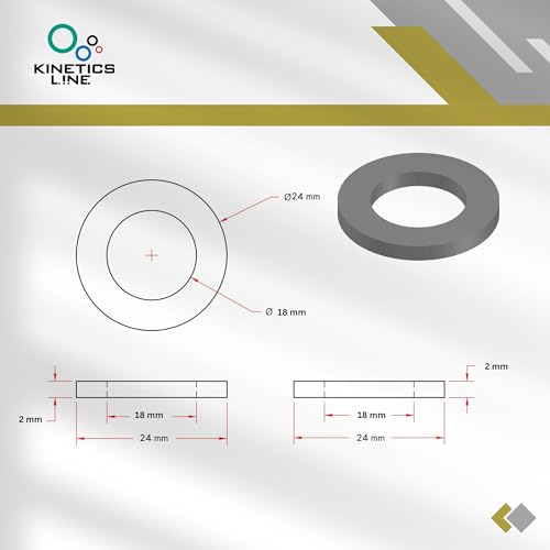 Flexible Flachdichtung 3/4\ (24×18×2 mm) – 25 Stück – bis 350°C