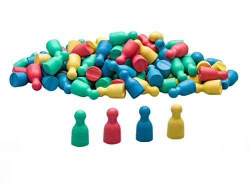 Wissner® Active Learning, Set of 100 Toy Figures/Halma cones in 4 Colours (25 Pieces Each in Red, Green, Blue