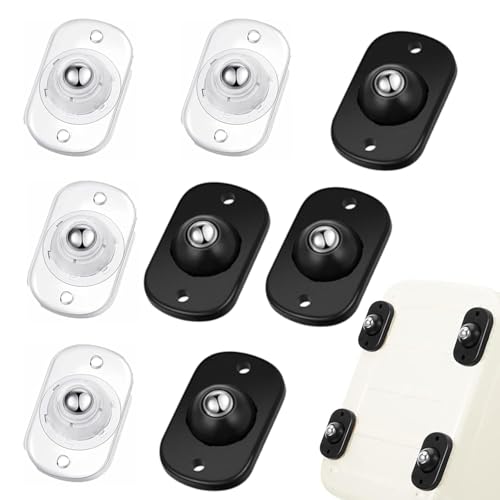 Image of TRVL FIELDER Self Adhesive Caster Wheels, Appliance Rollers Appliance Slider for Kitchen, 360 Swivel Small Casters - Solve Coffee Maker Small Appliances Countertop Sliding (Black, Clear - 8 PCS)