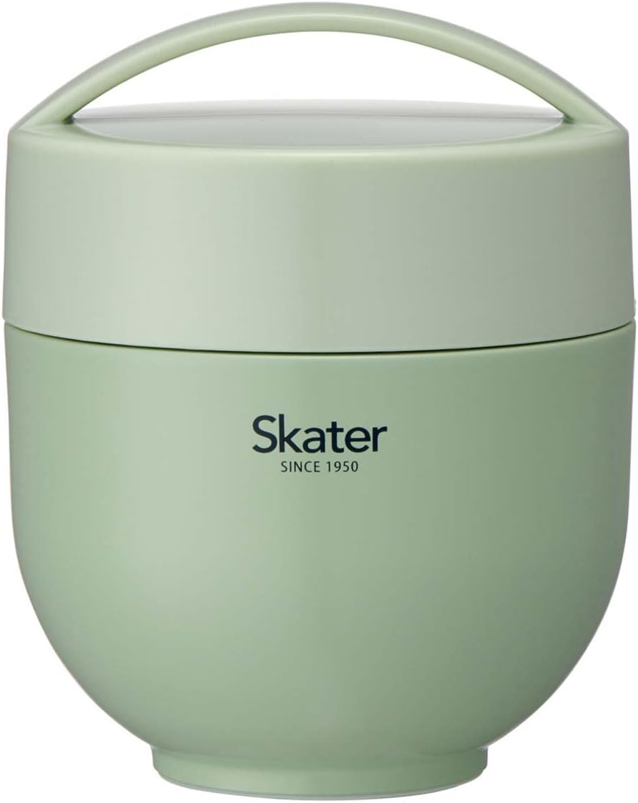 Skater LDNC6AG_593826 Thermal Lunch Box, Bowl Shape, Lunch Jar, Dull Green, Diameter 4.5 x Height 5.5 inches (115 x 140 mm), 19.3 fl oz (540 ml)