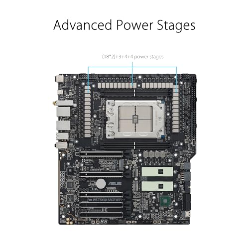 ASUS Pro WS TRX50-SAGE WIFI CEB Workstation motherboard, AMD Ryzen Threadripper PRO 7000 WX,ECC R-DIMM DDR5, 36 power-stage, WiFi 7,PCIe 5.0 x 16,PCIe 5.0 M.2, 10 Gb and 2.5 Gb LAN, multi-GPU support. by Asus - Image 3