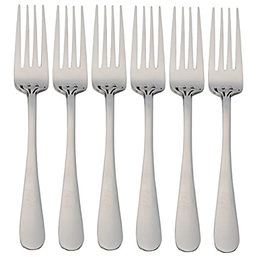 6 Fourchettes de Table, Fourchette à Steak, Fourchette à Fruits, Fourchette à Dessert 17,5 x 2,36 cm en Acier Inoxydable 18/0 Design Simple et Élégant