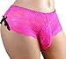 aishani Men's Lingerie Style Underwear - Soft Lace Pouch Briefs Panties,Breathable & Supportive for Everyday Wear,Medium Bright Rose