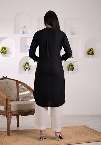 Image of Armiya Rayon Solid Straight Kurta /Kurti for Women & Girls
