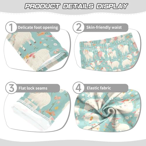 KLL French Farmhouse Goat Girls Leggings Stretch Full Length Activewear Gym3