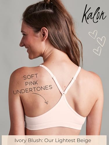 Image of Kalon Women's 4 Pack Racerback Sports Bralette Seamless Wireless Comfort Bra