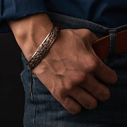 Pakabone Viking Bracelet - Adjustable Bronze Norse Cuff thumb #5