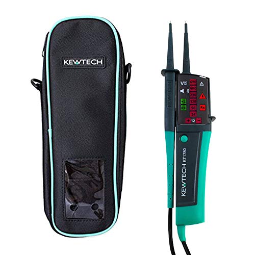 Kewtech Voltage Testing Kit (KEWC1, KT1780) - This Kit Comes With KT1780 690 Volt AC/DC 2 Pole Voltage & Continuity Tester, AND A KEWC1 Deluxe, Protective, Soft Carry Case, With Built in Compartment For KEWPROVE 3 (Not Included) And Extra Compartment For Small Accessories