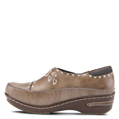 Image of Spring Step L'artiste Burbank Leather Clogs for Women | Designer Hand-Painted Slip-On Shoes | Ladies Casual Platform Clog