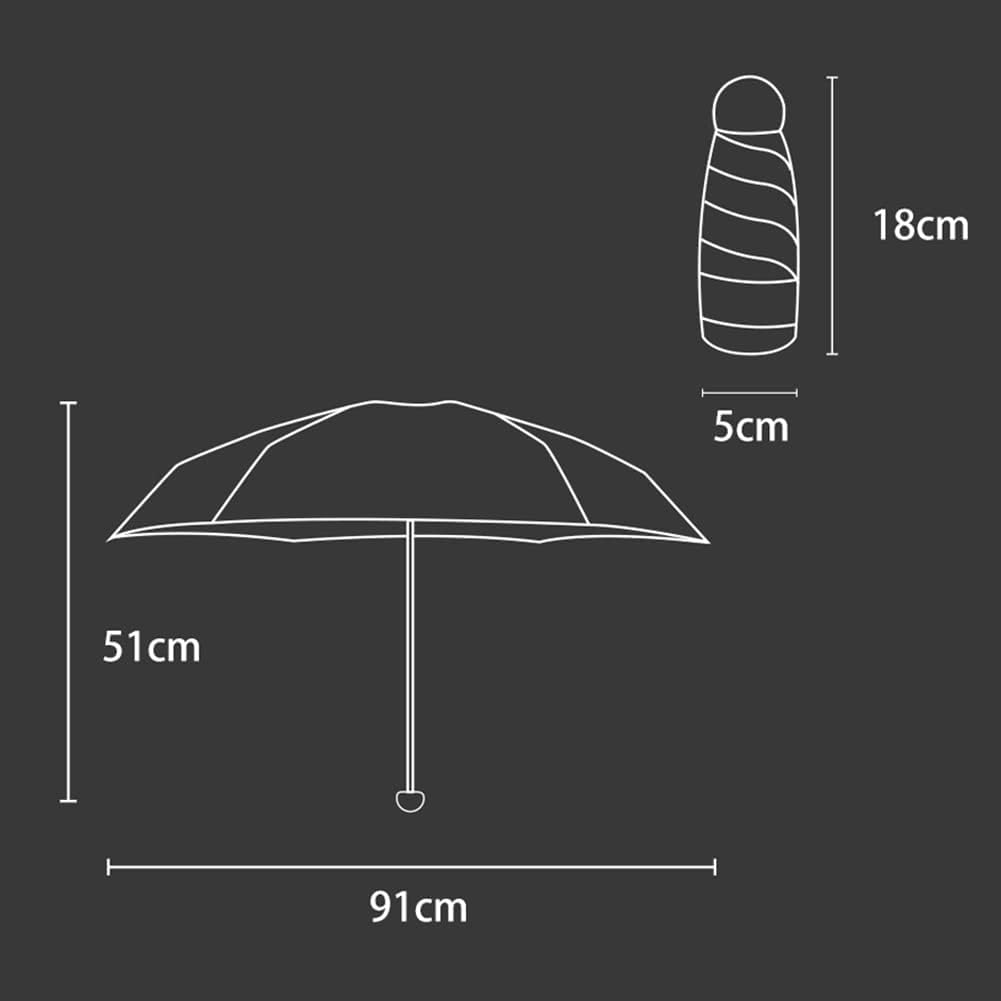 EYUVAA LABEL Portable Mini Foldable Pocket Compact Travel Umbrella - Small and Lightweight - Anti-UV With Case - Pill Umbrella for Women, Kids, Men (Blue) 2