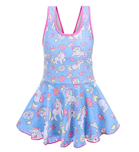 Image of Girls One Piece Unicorn Swimsuit Mermaid Swimwear Rainbow Bathing Suit