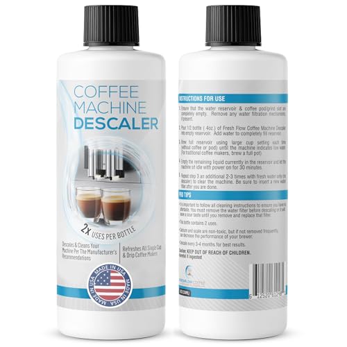 Descaling Solution for Coffee & Espresso Machines - 2 Bottle Pack (4 Uses) - Universally Compatible Descaler Cleaner for Keurig, Breville, Nespresso, Delonghi & All Single Use or Drip Machines