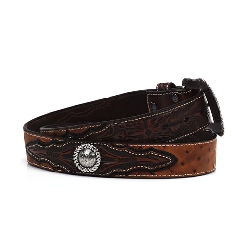 ARIAT Men's Ostrich Print Circle Concho3