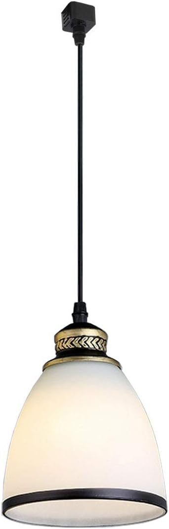 Kiven H Type Track Light, 1-Pack Frosted Glass Mini Pendant Light, Bronze