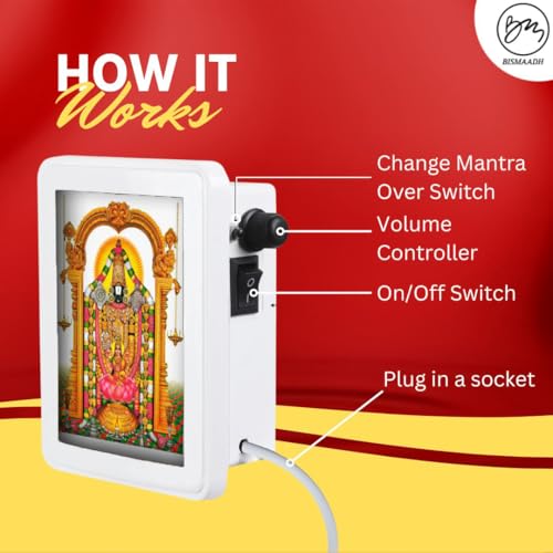 Image of Tamil Classic Wired Mantra Box with 4-Inch LED Display 20 in 1 Hindu Tamil Mantra Bhajan Pooja Mantra Speaker Box.